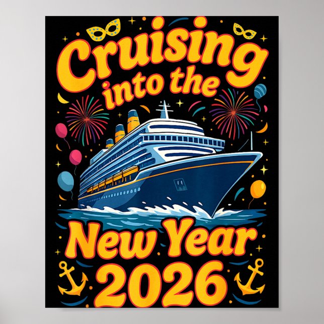 Cruise Into The New Year 2026 Crew Squad Family Ma Poster (Front)