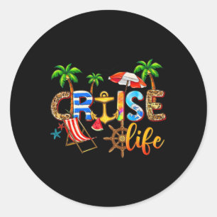 Cruise Life 2025 Summer Vacation Family Matching  Classic Round Sticker