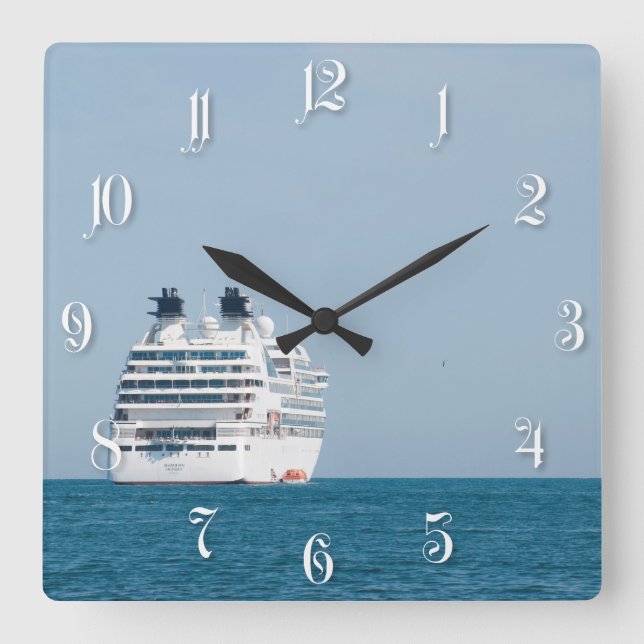 Cruise liner square wall clock (Front)