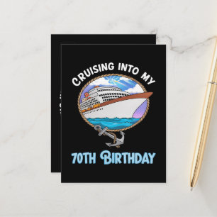 Cruise Lover Cruising Into My 70th Birthday Announcement Postcard