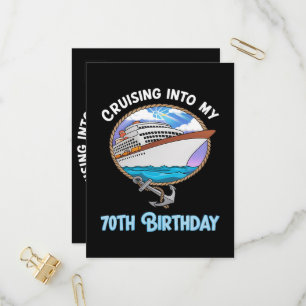 Cruise Lover Cruising Into My 70th Birthday Invitation Postcard
