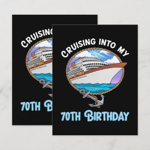 Cruise Lover Cruising Into My 70th Birthday Thank You Card