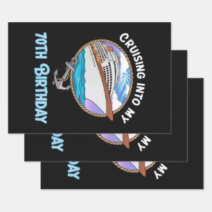 Cruise Lover Cruising Into My 70th Birthday Wrapping Paper Sheet