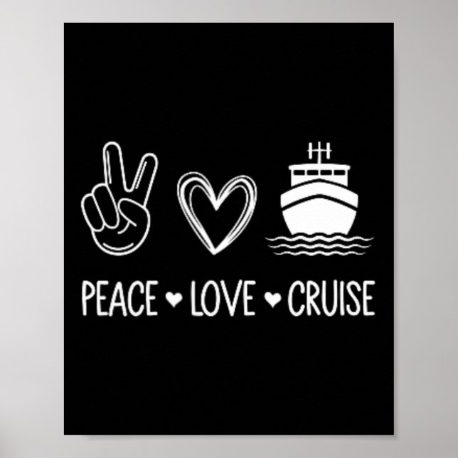 Cruise Lover - Peace Love Cruise - Pocket Cruise D Poster (Front)