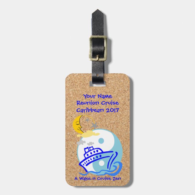 Cruise Luggage Tag w/Leather Strap (Front Vertical)