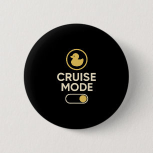 Cruise Mode Duck Toggle Retro Vacation Vibes 6 Cm Round Badge