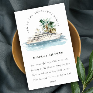 Cruise Palm Seascape Display Shower Baby Shower Enclosure Card