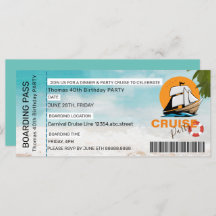 Cruise Party 40 Birthday Party BOARDING PASS