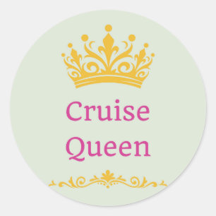 Cruise Queen Classic Round Sticker
