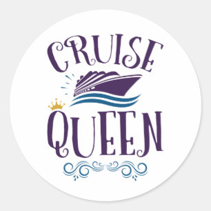 Cruise Queen Cute Cruising Women Classic Round Sticker