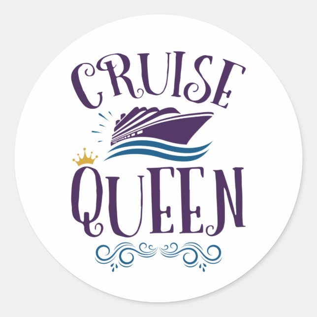 Cruise Queen Cute Cruising Women Classic Round Sticker (Front)