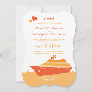 Cruise Ship All Aboard Ship Wedding Invitation