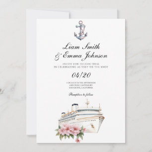 Cruise Ship Anchor Wedding Invitation