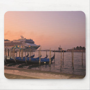 Cruise Ship and Gondolas near Grand Canal, Italy Mouse Mat
