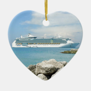 Cruise Ship at CocoCay Ceramic Tree Decoration