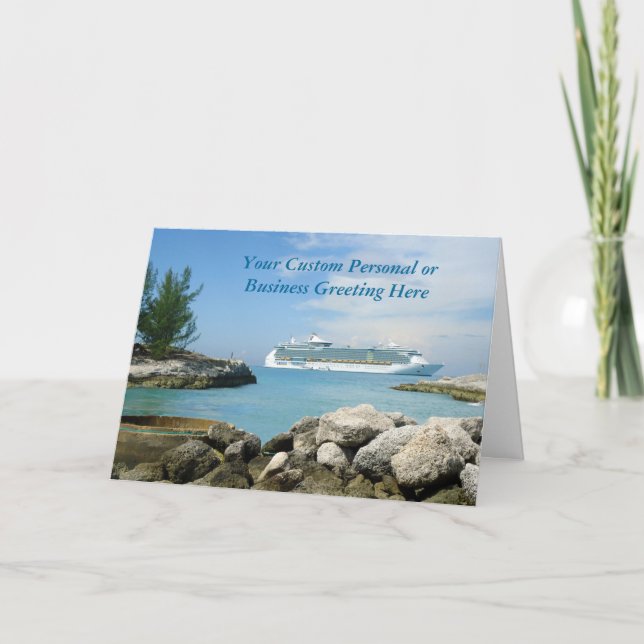 Cruise Ship at CocoCay Custom Card (Front)