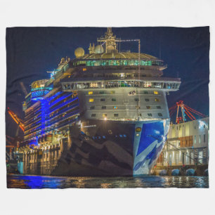 CRUISE SHIP at NIGHT Fleece Blanket