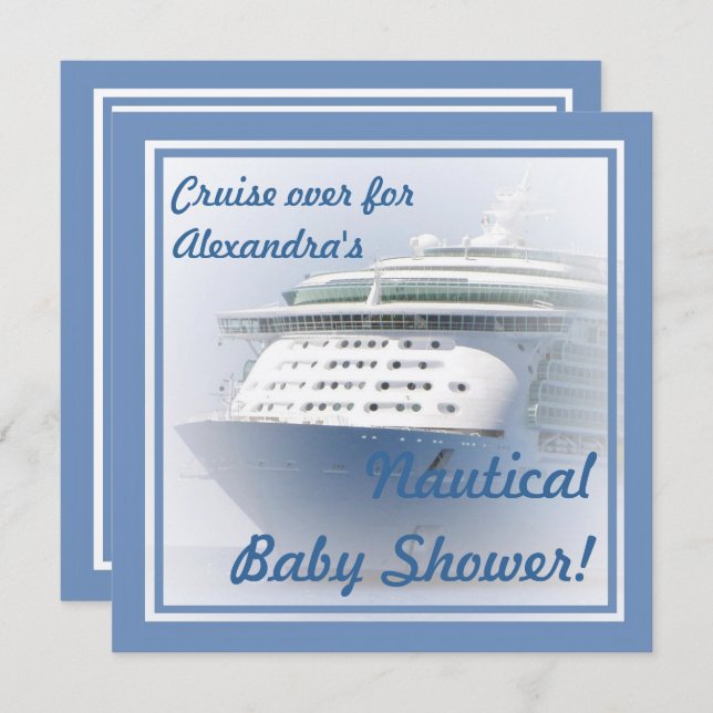 Cruise Ship Baby Shower Invitation (Front/Back)