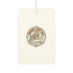 Cruise Ship Cat Cruise Ship Cat Vintage Vector Art Car Air Freshener
