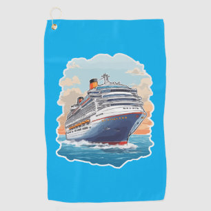 Cruise ship colourful golf towel
