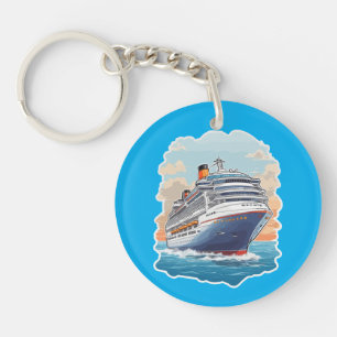 Cruise ship colourful key ring