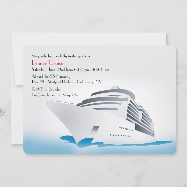 Cruise Ship Dinner Cruise Invitation (Front)