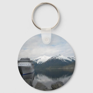 Cruise Ship Docked in Skagway, Alaska Key Ring