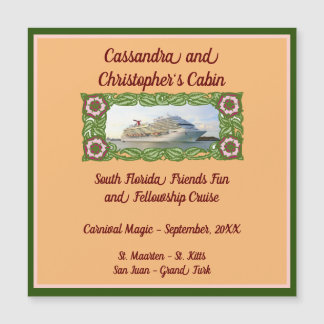 Cruise Ship Floral Frame Stateroom Door Marker 3