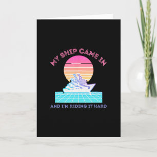 Cruise Ship Funny Vacation Travel Party Humor Beac Card