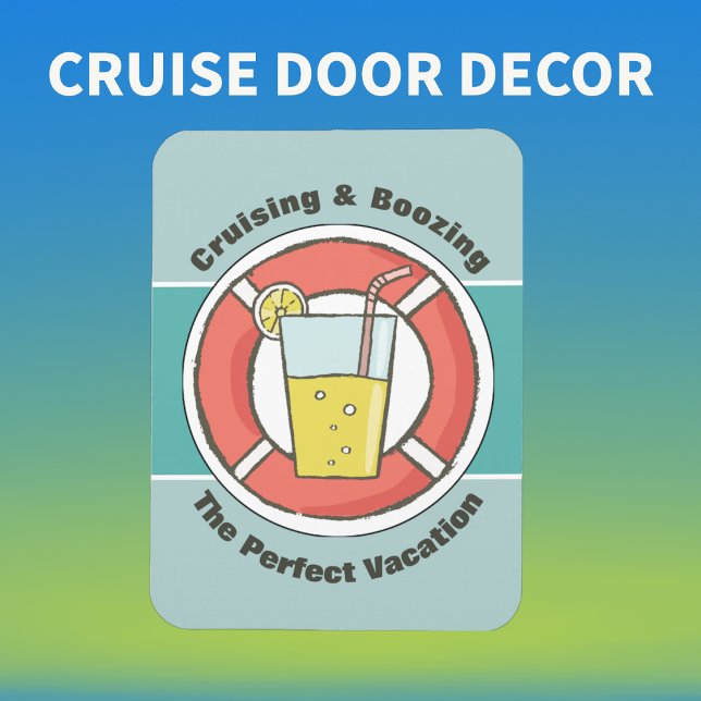 Cruise Ship Humour - Cruising & Boozing Magnet (Creator Uploaded)