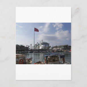 Cruise Ship In Harbour Postcard