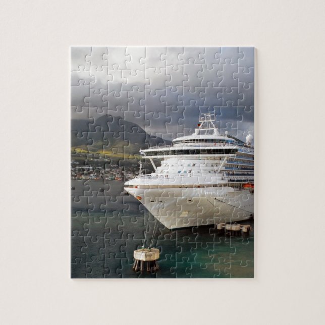 Cruise ship in port jigsaw puzzle (Vertical)