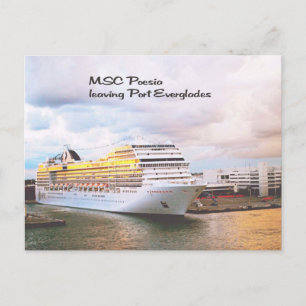 Cruise ship in port postcard