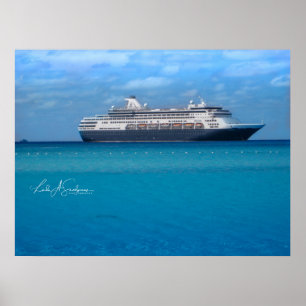Cruise Ship in the Caribbean Poster