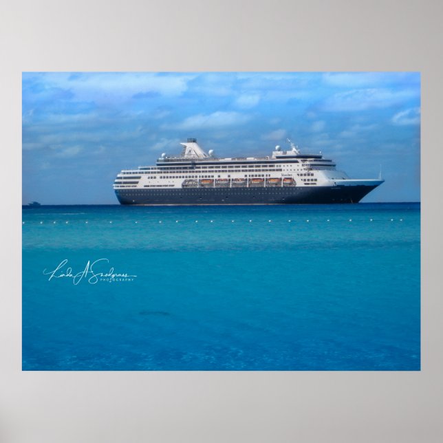 Cruise Ship in the Caribbean Poster (Front)