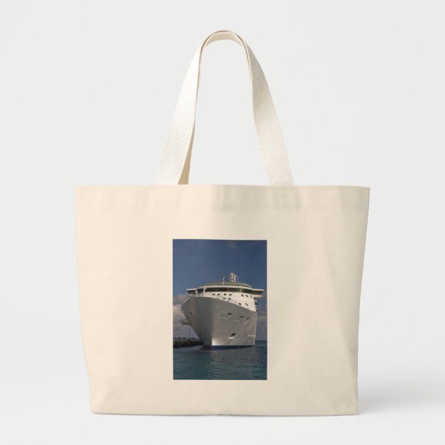 Cruise Ship Large Tote Bag (Front)