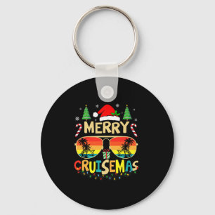 Cruise Ship Merry Christmas Lights Cruising Vacati Key Ring