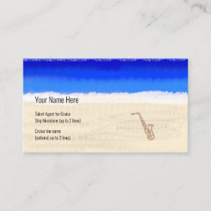 Cruise Ship Musician Alto Saxophone on Beach Business Card