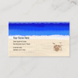 Cruise Ship Musician Drum Kit on Beach Business Card