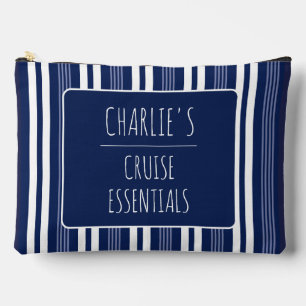 Cruise Ship Nautical Striped Zipper Pouch