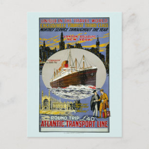 Cruise Ship, New York Skyline & A London Street Postcard