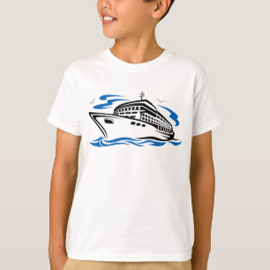 Cruise Ship on Ocean Waves Nautical Travel T-Shirt