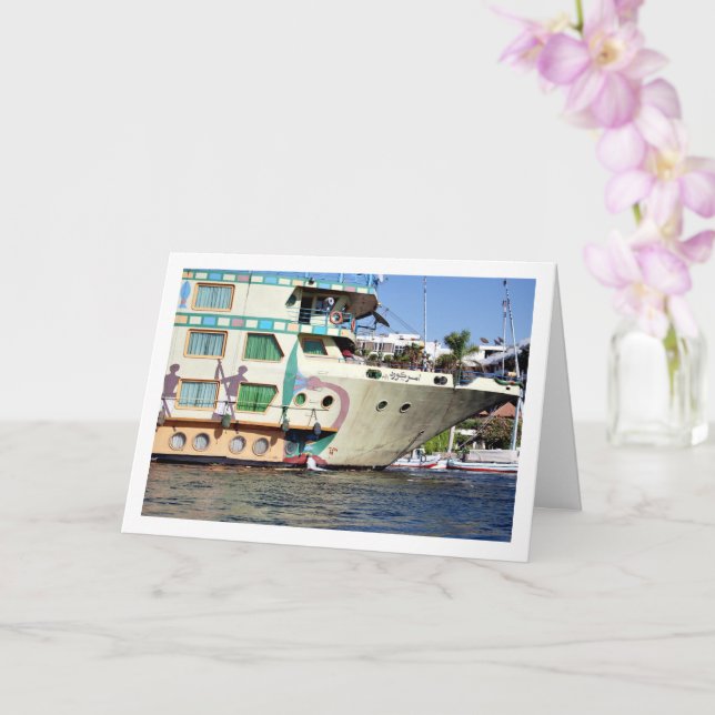 Cruise Ship on the River Nile, Luxor Card (Orchid)