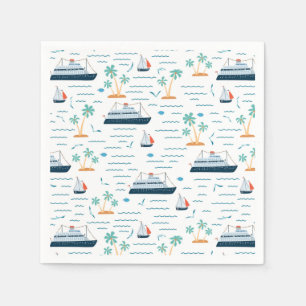 Cruise Ship Paper Napkins, Vacation Travel Party  Napkin