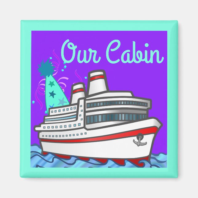 Cruise Ship Party Hat Stateroom Door Marker Magnet (Front)