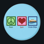 Cruise Ship Peace Love Cruises Magnet<br><div class="desc">Peace Love Cruise Ships. A cute cruise line gift for a worker on a cruise ship going on an ocean voyage. Cool cruising crew gear.</div>