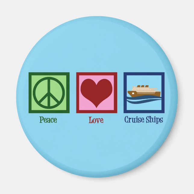 Cruise Ship Peace Love Cruises Magnet (Front)