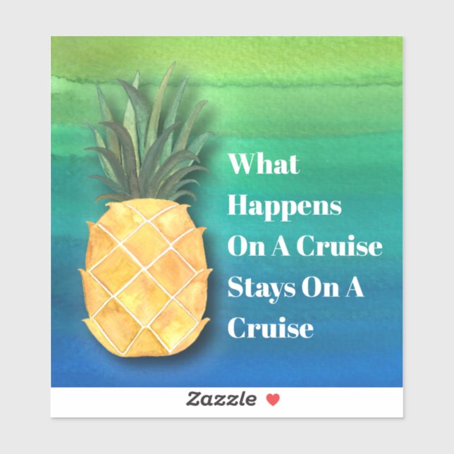 Cruise Ship Pineapple Funny Cabin Door Sign (Sheet)