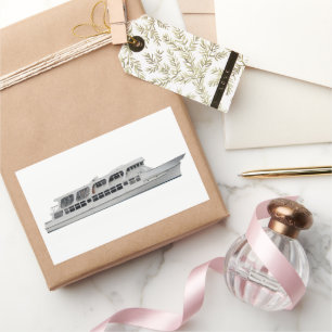 Cruise ship  rectangular sticker