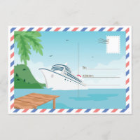 Cruise Ship Save the Date Postcard/